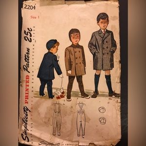 Boys Size 1 (chest 20" Waist 19 1/2") Simplicity Pattern 2204